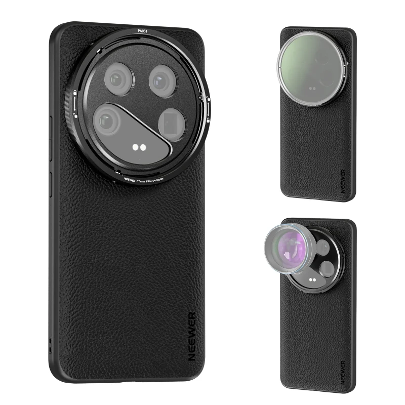NEEWER Black Case for Xiaomi 14 Ultra with 17mm/67mm Adapters (PA051)