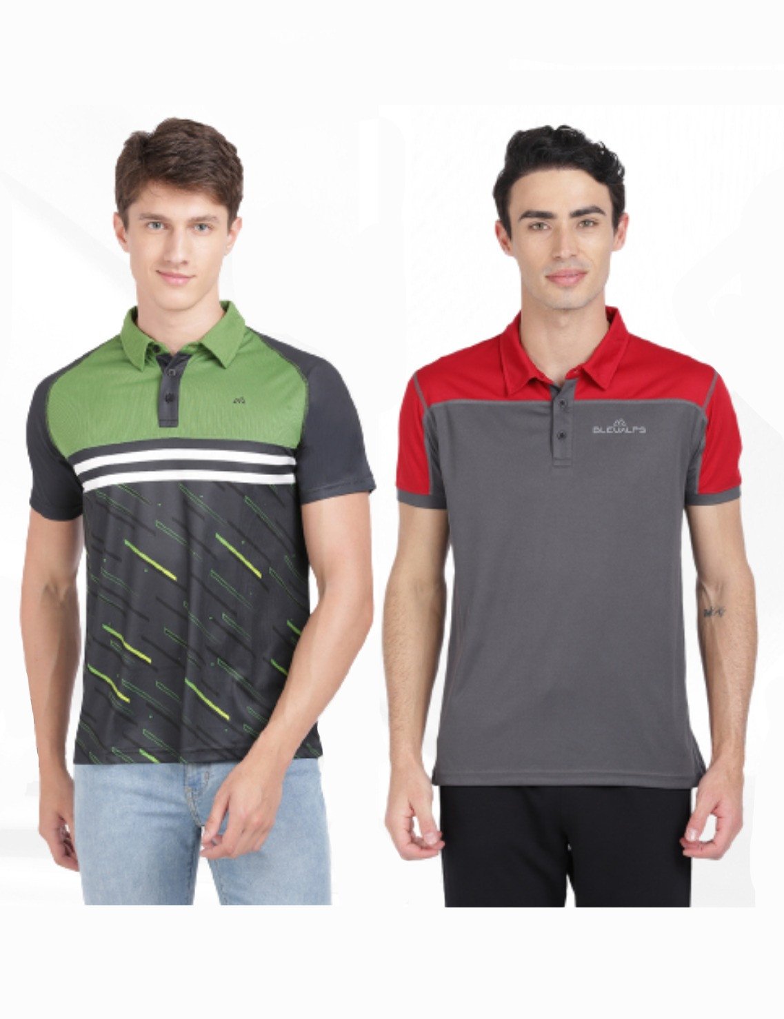 Bleualps Men's Activewear Sports Polo Half Sleeve T-Shirt Combo (Pack Of 2) - Multicolour