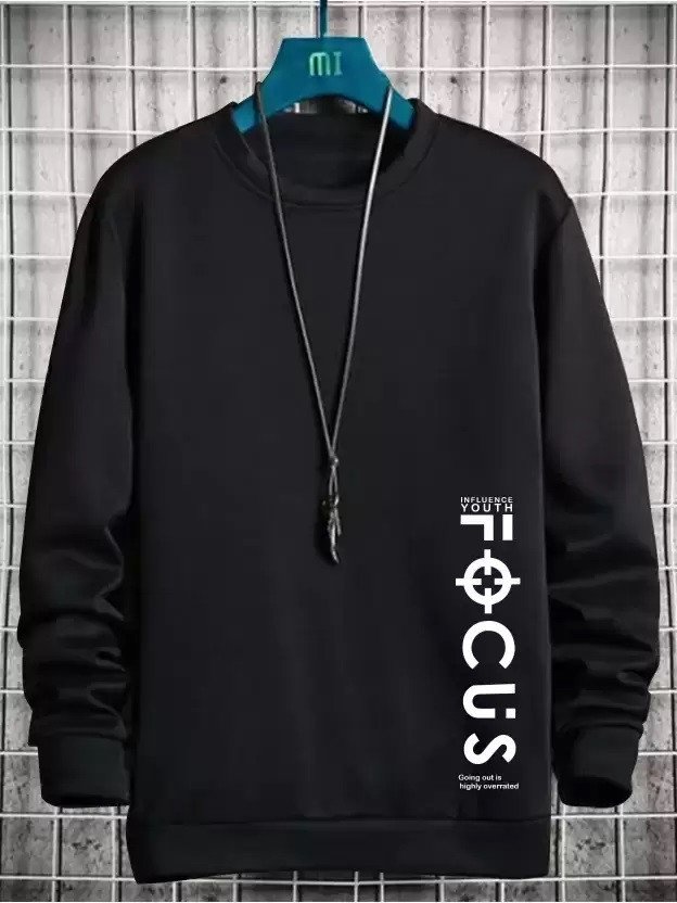 L G Garments Trendy Stylish Regular Fit Long Sleeve Round Neck Cotton Blend Formal & Casual Printed T-Shirt For Men - Black & Navy | Men's T-Shirt (S , M , L , XL , XXL)