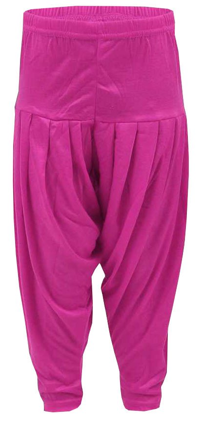 AFRA Viscose Stylish Solid Plain Regular wear, Casual wear, Soft Smooth Attractive Kids Patiala For Girls - Pink