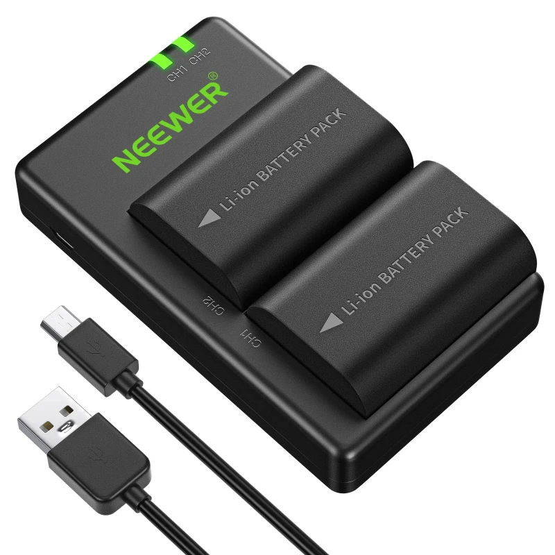 2-Pack LP-E6/E6N Rechargeable Battery Charger Set For Canon