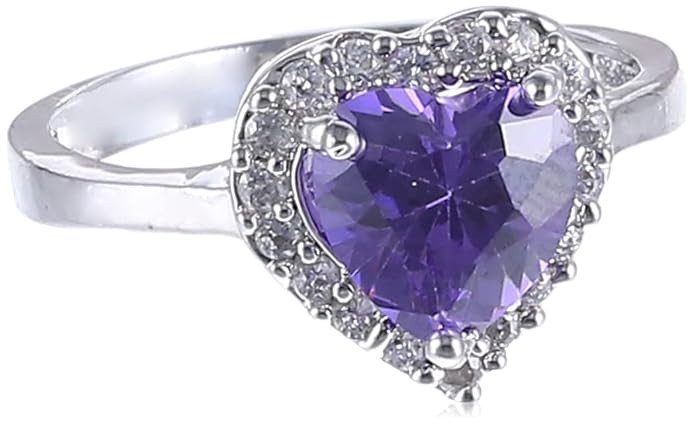 Adorable Queen Heart Valentine Rhodium Plated Ring for Women(R80385_9)
