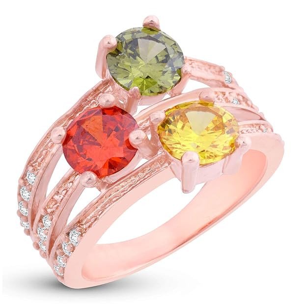 Graceful Swiss Zircon Gold Plated Ring for women - R80375SK