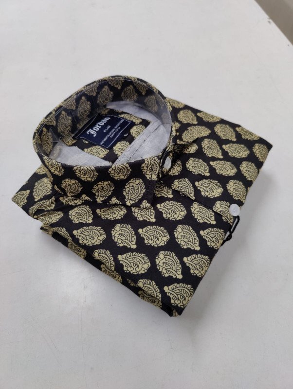 Aparna Collection's Attractive Stylish Sanganeri Printed Shirts For Men - Multicolour (Size : L Only) | Gents Shirts