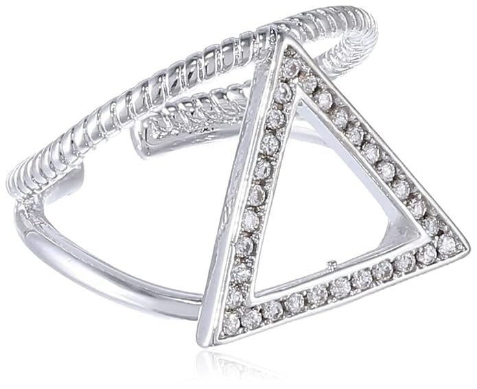 Adorable Triangle Rhodium Plated Ring for Women(R80905)