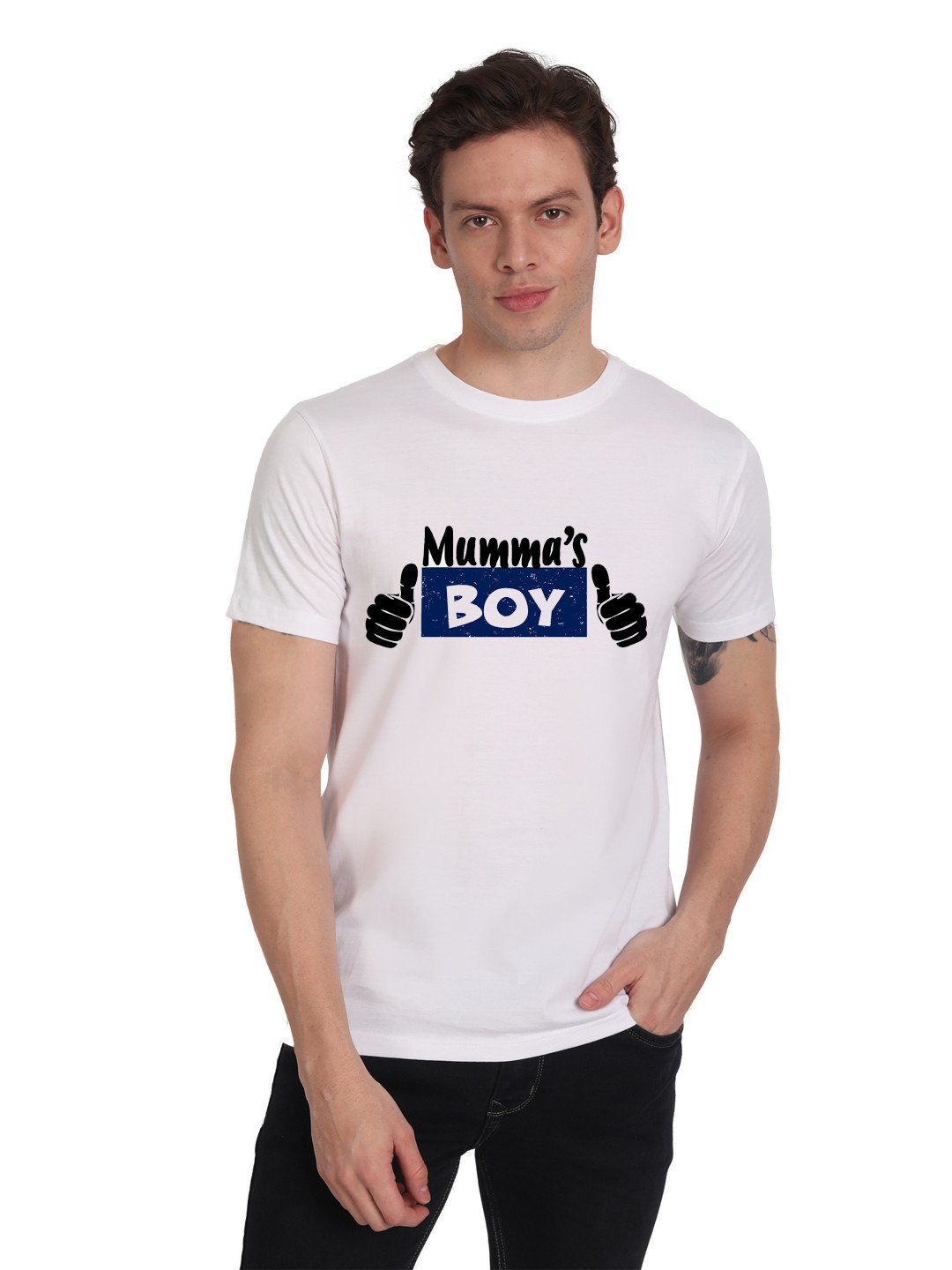 Beorign Cotton Blend Casual Regular Fit Stylish Half Sleeves Printed T-Shirts For Men - White Colour | T-Shirts | Slim Fit T-Shirt | Gents T-Shirts