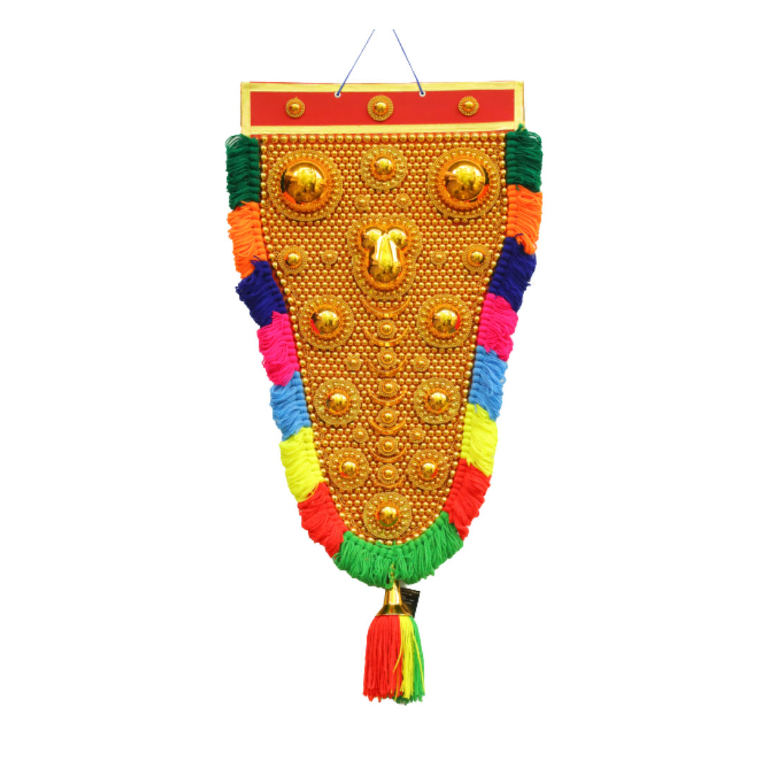 SJ Kerala Traditional Hand Crafted Nettipattom 1 Feet - AZ (നെറ്റിപ്പട്ടം) | High Quality Elephant Caparison - 24 Inch