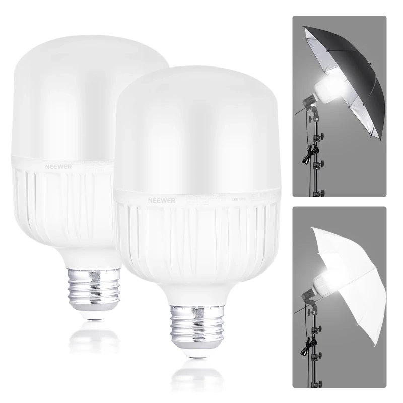 2 Packs E26 24W LED Light Bulbs (T80)