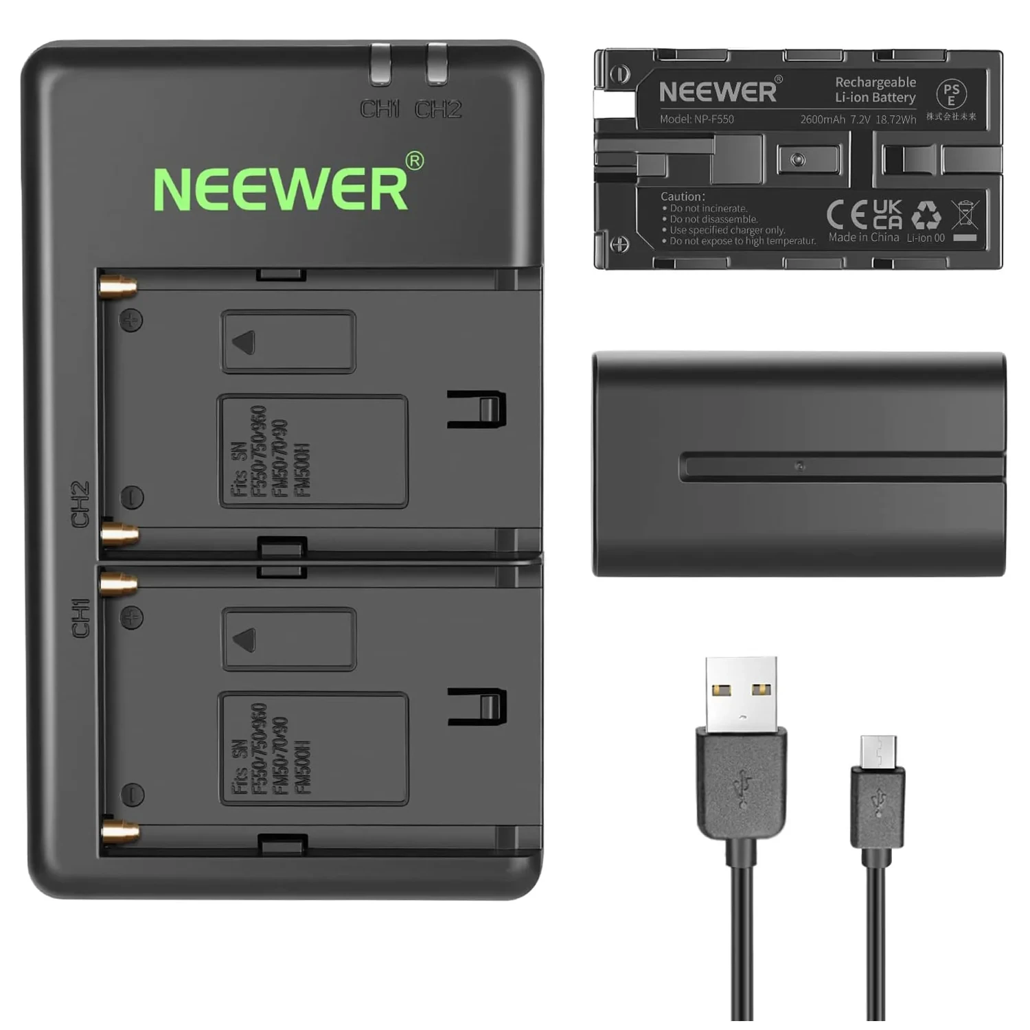 NP-F550 Battery Charger Set for Sony