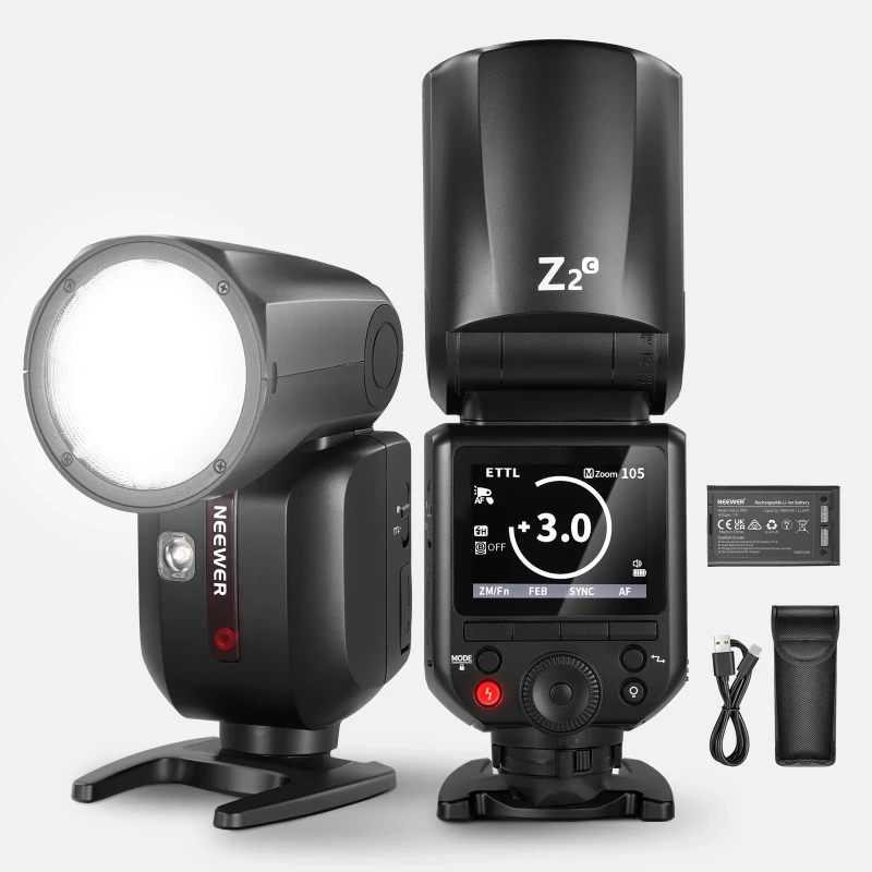 NEEWER 3000mAh Battery TTL Round Head Flash Speedlite - For Canon(Z2-C)
