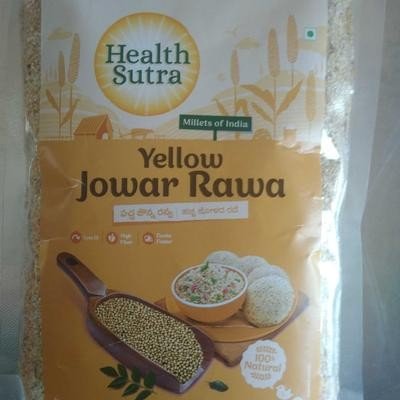 HEALTH SUTRA JOWAR Yellow RAVA for breakfast  |  JOWAR RAVA gluten free | Pearl millet RAVA breakfast | Millet RAVA unpolished organic | Millet RAVA sugar free | Millet poha 500G