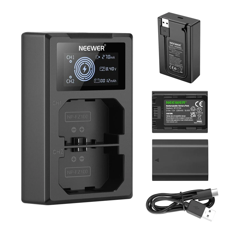 Upgraded NP-FZ100 Sony Replacement Battery Charger Set
