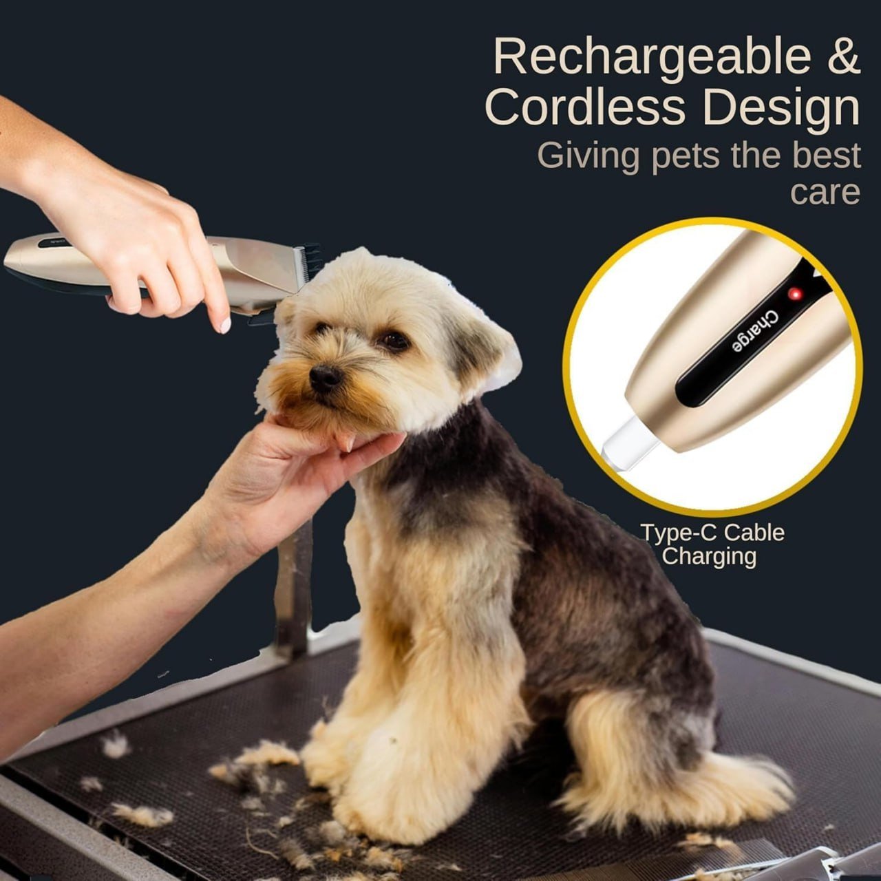 SmartGadgets Unisex Dog Hair Trimmer, Rechargeable Cordless Electric Quiet Hair Clipper Grooming Kit Set, Professional Pet Hair Trimmer Long Short Hair Shaver for Dogs Cats Pets (Dog Trimmer Kit)