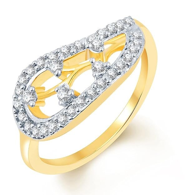 Fancy Two Tone Cz Studded Ring(302R660_7)