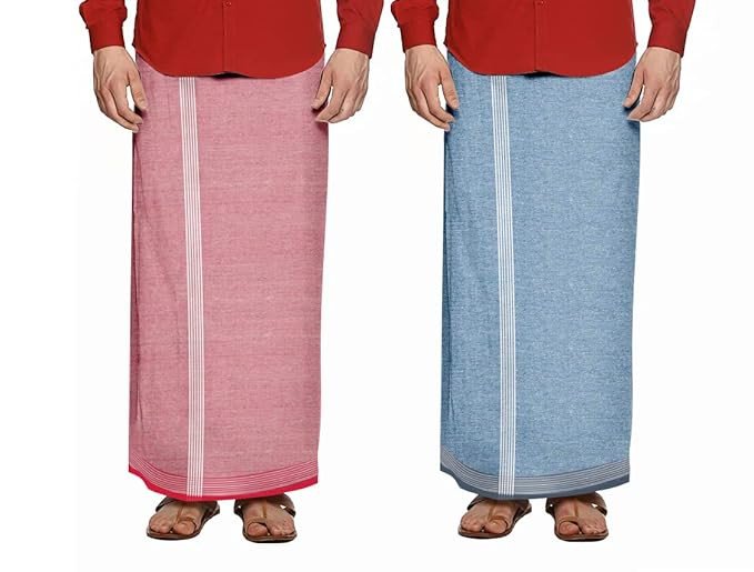 GONATURS Men Handloom cool cotton plain colour single piece Lungi/Dhoti/Mundu/Veshti/Kaili/Panchalu,free size and rich colour lungi for men.