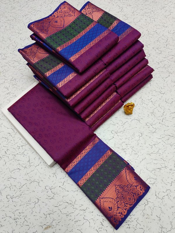 Edathal Star Collection's Women's Beautiful 3D Embossed Karizma Soft Silk Saree