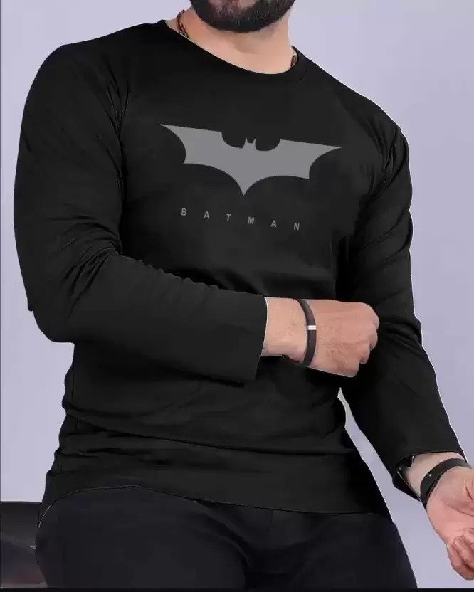 L G Garments Trendy Stylish Regular Fit Long Sleeve Round Neck Cotton Printed T-Shirt For Men - Black, White & Navy (S , M , L , XL , XXL)