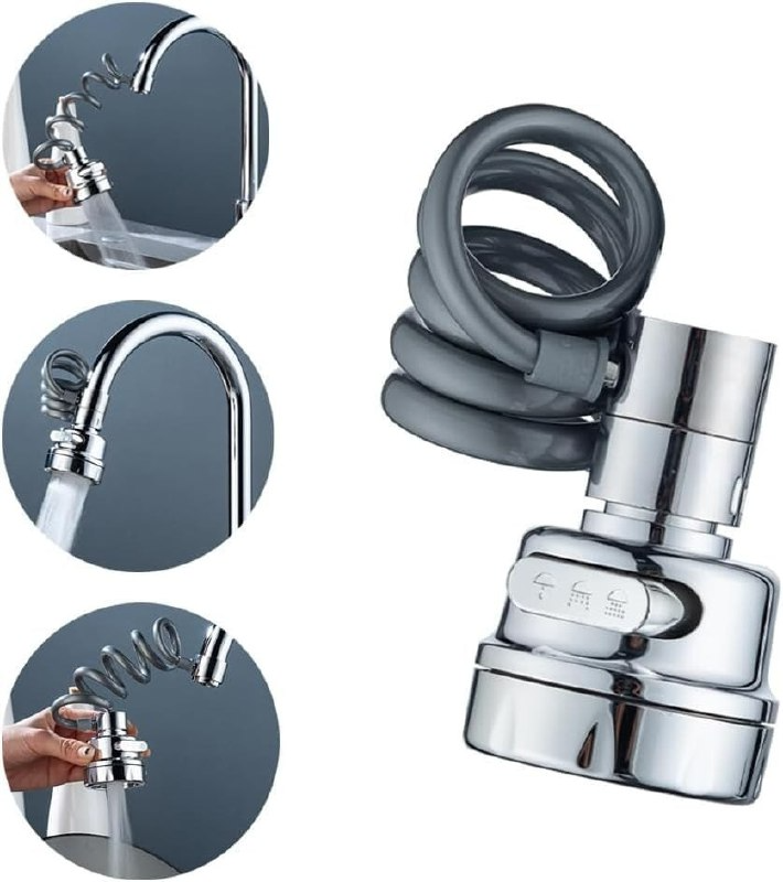 SmartGadgets Sink Sprayer Attachment for Faucet, Kitchen Sink Sprayer, Removable Faucet Tap Extender Aerator with Stretchable Hose Attachment, Kitchen Water Saving Sprayer