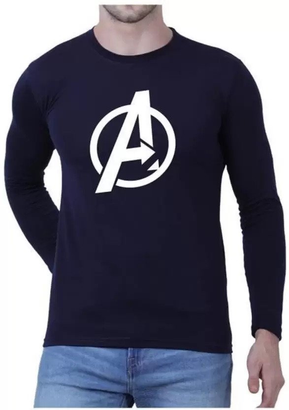 L G Garments Stylish Trendy Regular Fit Round Neck Full Sleeves Cotton Rich Blend Printed T-Shirt For Men - Multi-colour (S, M, L, XL, XXL)