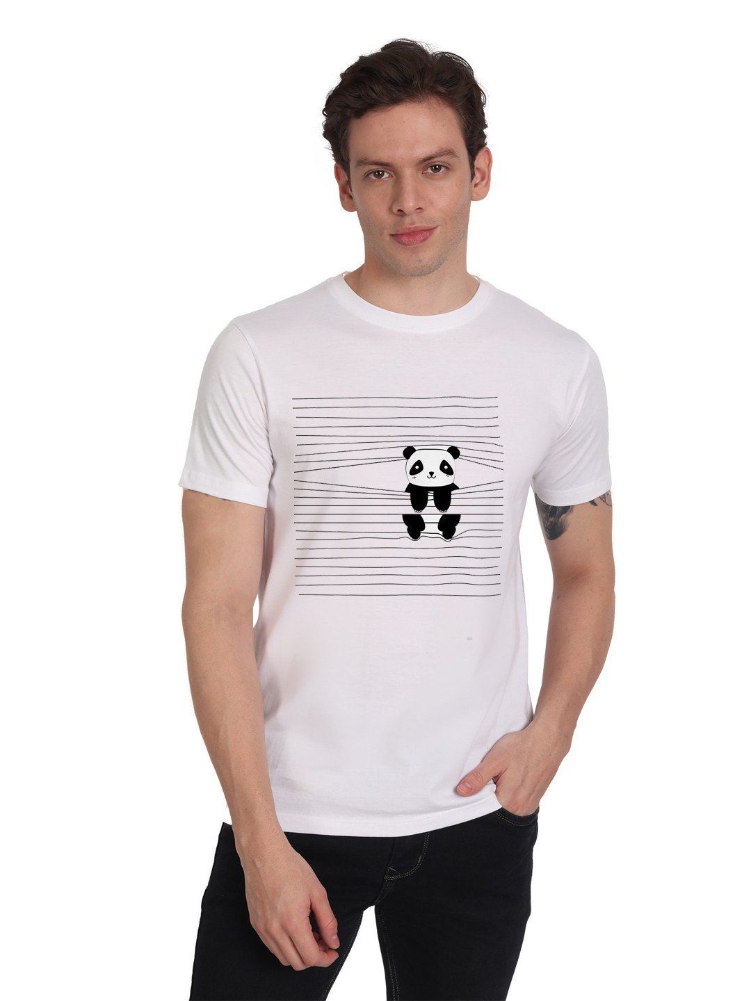 Beorign Casual And Formal Regular Fit Stylish Half Sleeves Round Neck T-Shirts For Men - White | T-Shirt | Gents Wear | Gents Slim Fit T-Shirt