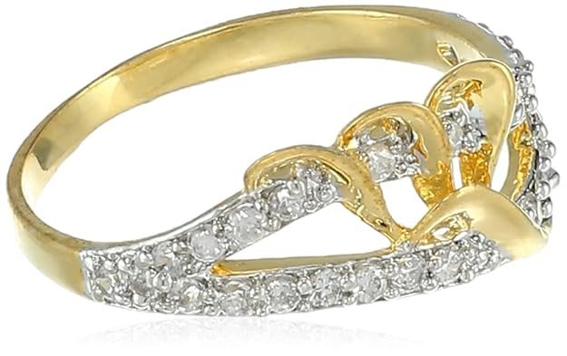 Women Ravishing Gold and Rhodium Plated Cz Ring(211R450_15)