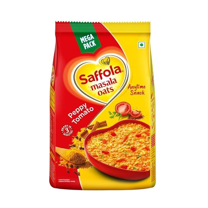 Tasty Saffola Masala Oats - 500g | Tasty Evening Snack | Healthy Snack | Peppy Tomato