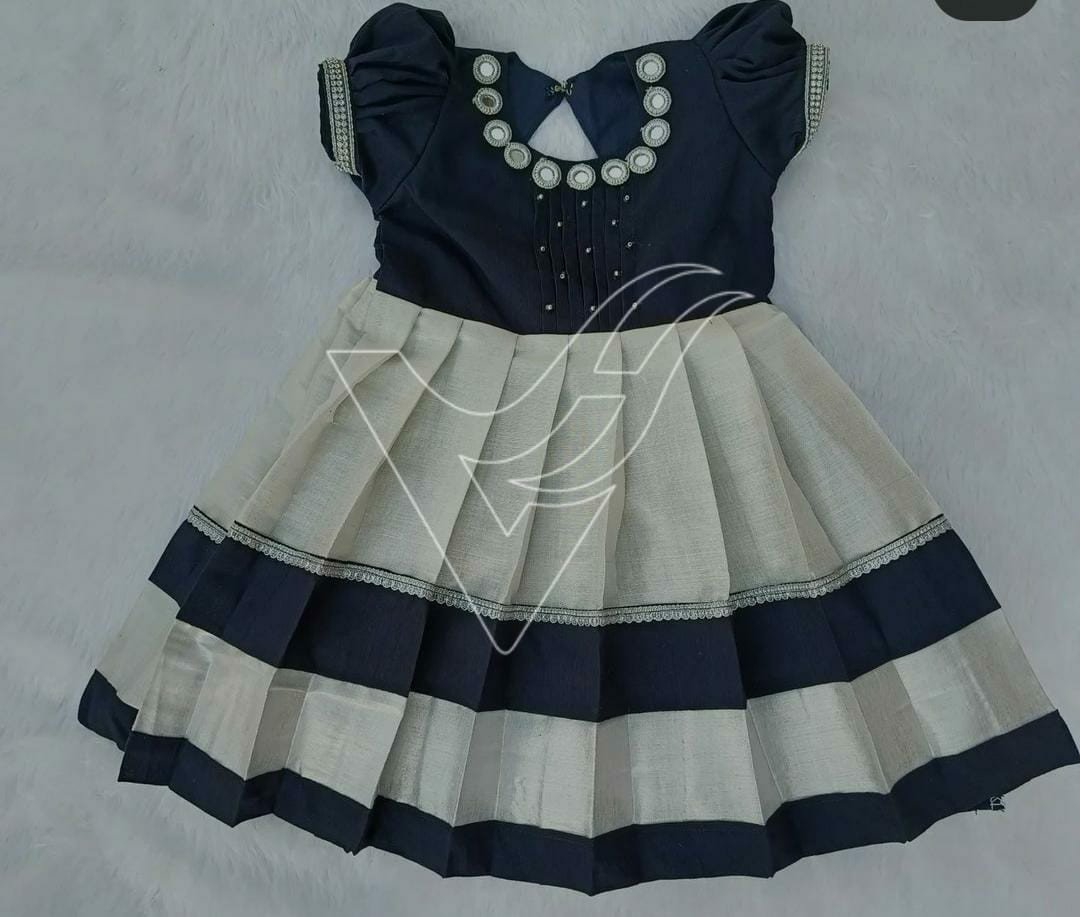 Avanika Collection's Kerala Traditional Trendy Attractive Soft & Smooth Polycotton Frock For Baby Girl With Hairband | Kids Frock