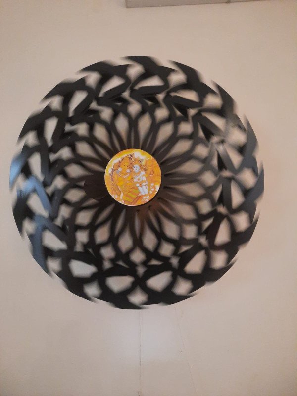 Handmade Attractive UK Magic Wheel (UK Magic Sculpture) - Wall Decor Spring Mechanism - Black Colour - (2 Feet x 2 Feet) | MDF Kinetic Sculpture | No Electricity, No Battery
