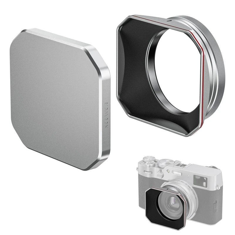 NEEWER CA087 Square Lens Hood for X100V & X100VI-Silver(CA087)