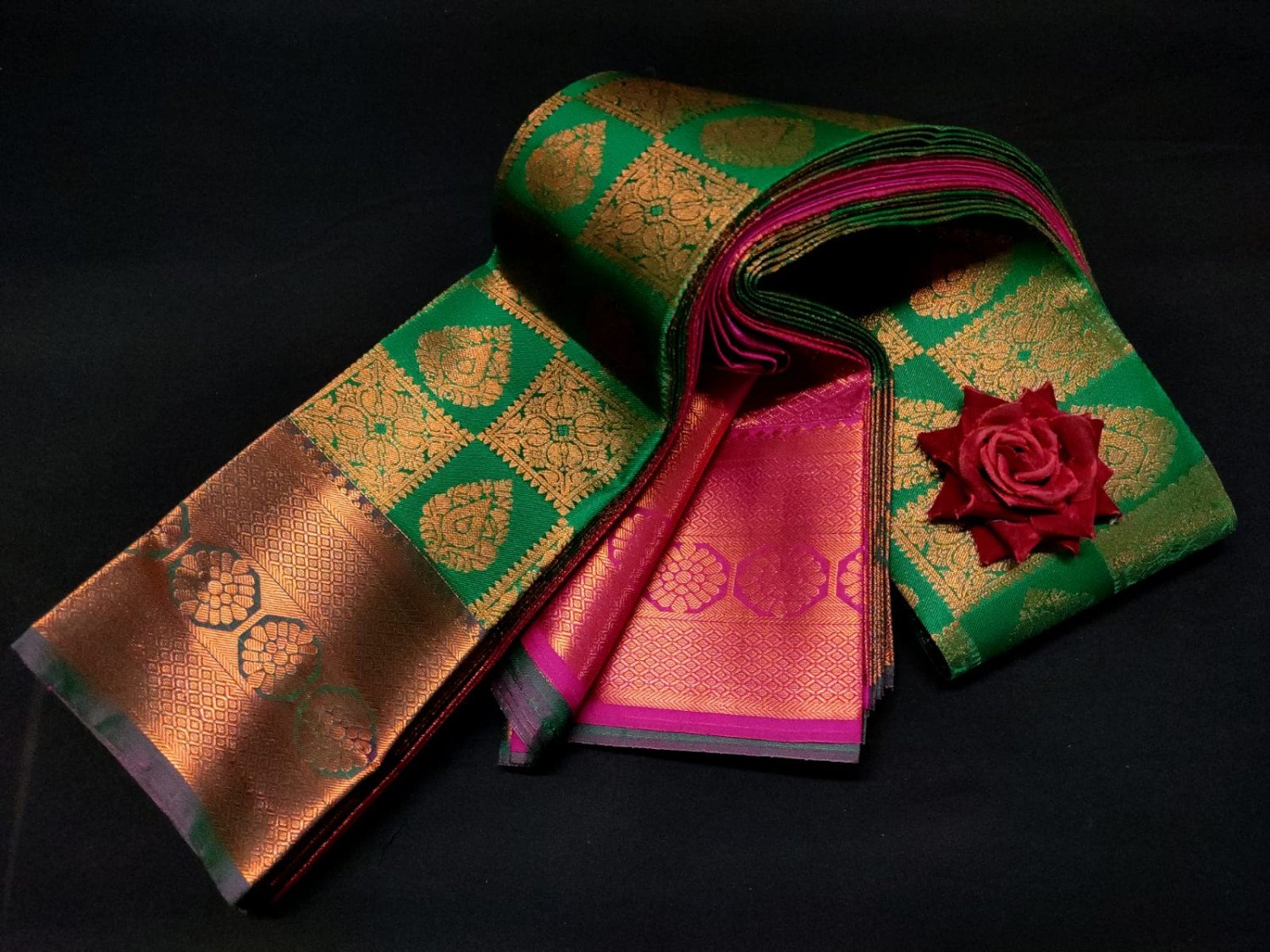Edathal Star Collection's Attractive Special Samuthrika & Vasthrakala Type Wedding Model Sarees With Contrast Pallu & Blouse For Women | Pattu Saree
