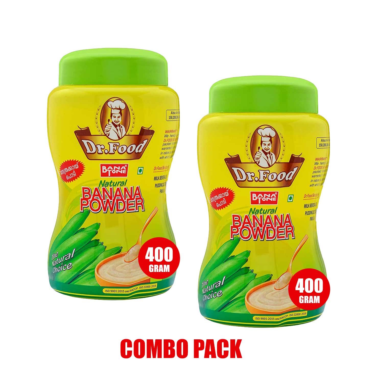 Dr Food Combo Pack (2 Banana Powder 400gm Bottle Each) Food For Babies
