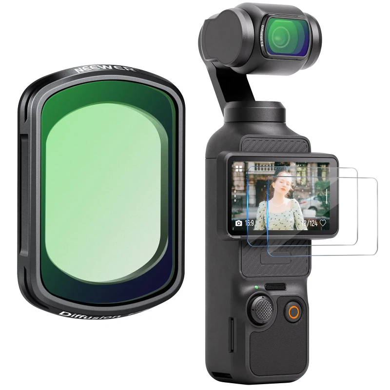 NEEWER Magnetic Black Diffusion Filter for DJI OSMO Pocket 3 - 1/8 Effect Filter（FL-84）