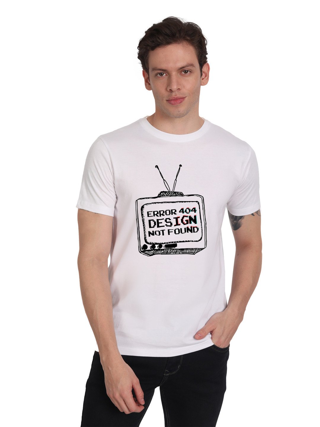 Beorign Half Sleeves Printed Casual Solid T-Shirt For Men - White Colour | Round Neck T-shirt | T-shirts | Men's T-shirts | Formal T-shirts
