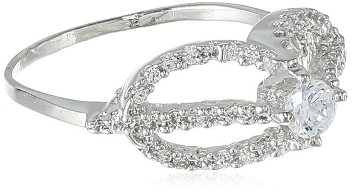 Charming Rhodium Plated Cz Ring(276R950_13)