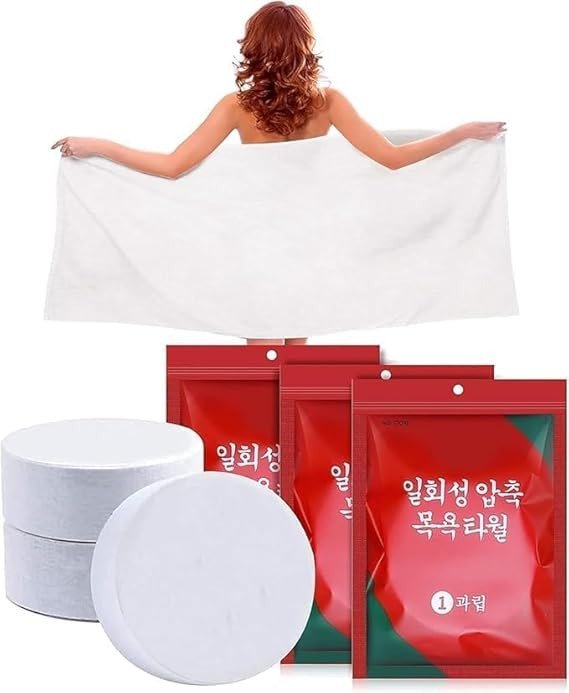 SmartGadgets  Magic Bath Towel Tablets for Travel Disposable Quick Dry Compressed Bath Towel Large Portable Beach Washable Lightweight Cotton Big Size Face Towel -(Pack of 3)