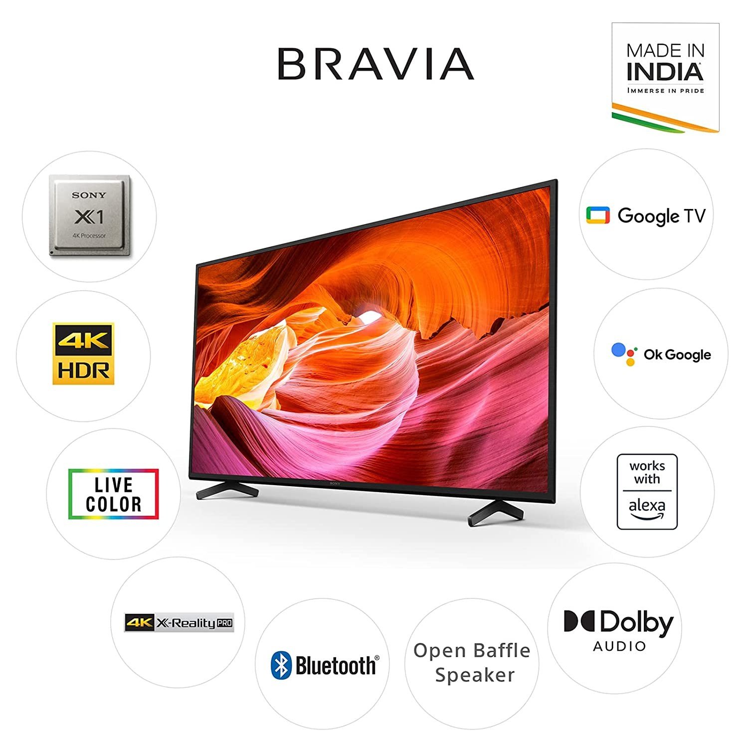 Sony Bravia 126 cm (50 inches) 4K Ultra HD Smart LED Google TV KD-50X75K (Black) (2022 Model) | with Alexa Compatibility