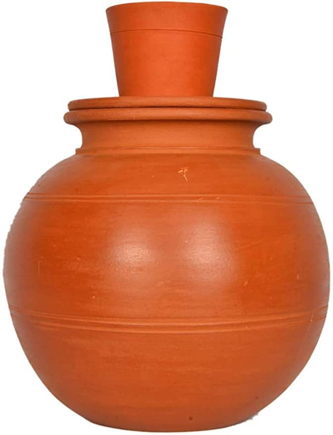 Kerala Village Decor Handmade Earthen Natural Clay Drinking Water Pot (Pot, Terracotta) (മൺ കൂജ) | Clay Made Kooja.
