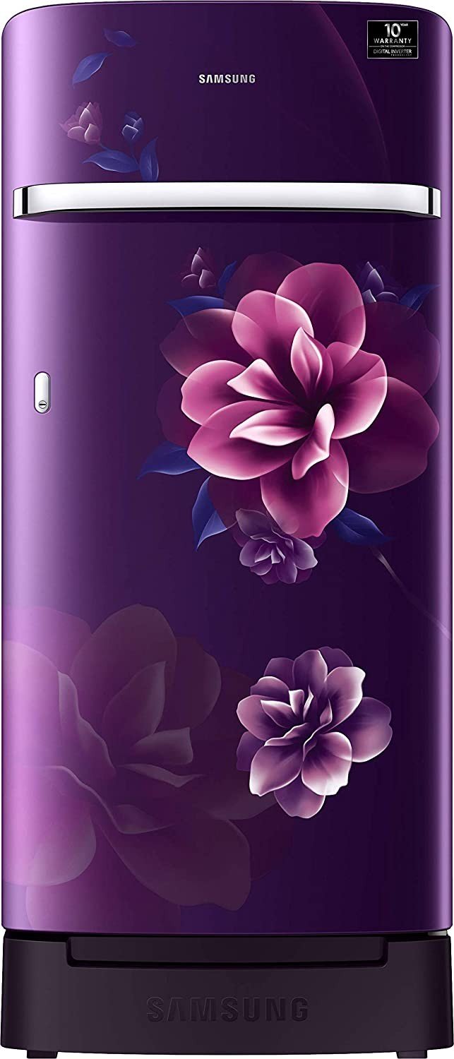 Samsung 198 L 4 Star Inverter Direct-Cool Single Door Refrigerator (RR21T2H2XCR/HL, Camellia Purple, Base Stand with Drawer)