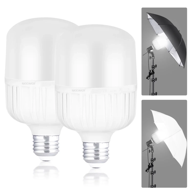 2 Packs E26 35W LED Light Bulbs (T100)