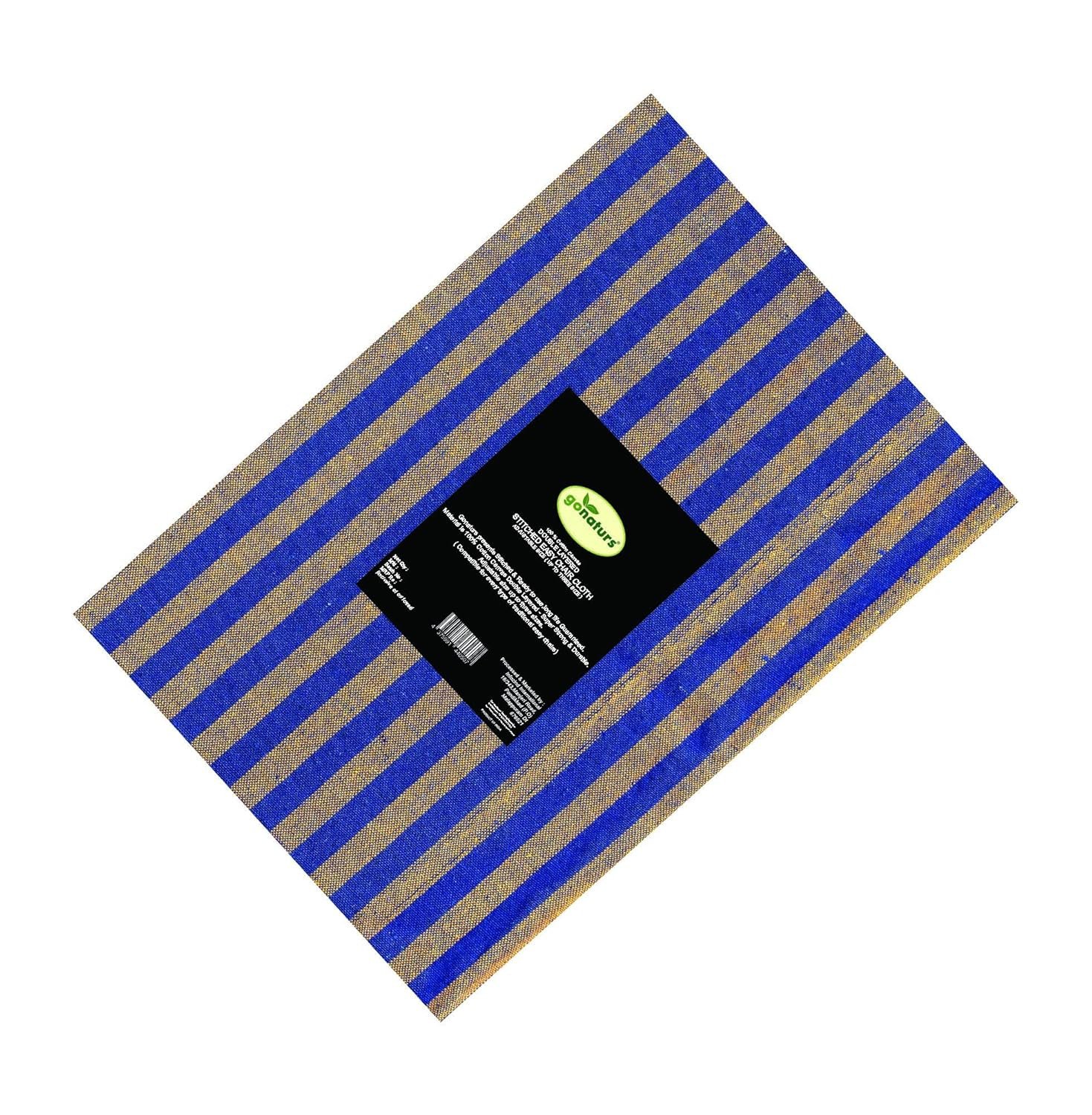 GONATURS Size Adjustable Hemmed Fancy Striped Cotton Linen Canvas Cloth for Traditional Wooden Easy Chair – Stitched and Ready to Use-Double Layered