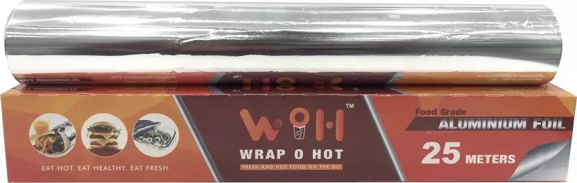 Kerala WRAP O HOT Aluminium Foil with Blade for Kitchen | Food Packing | Cooking and Baking (72 Meters)