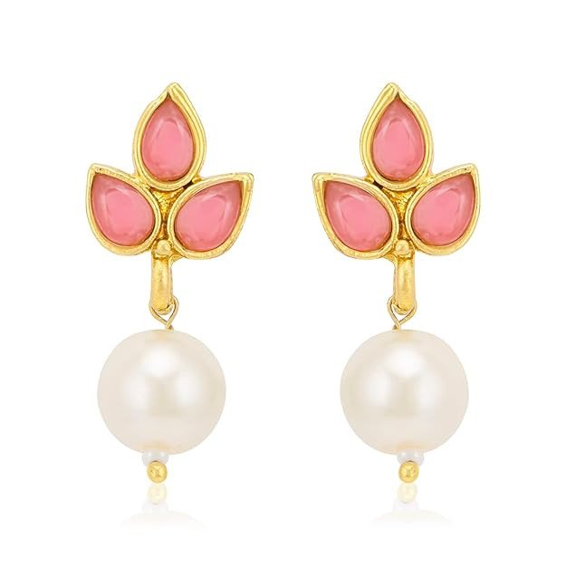 Delicate Pearl Gold Plated Drop Earring For women.
