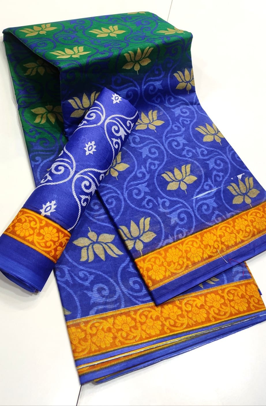 Avanika Collection's Pure Handloom Cotton Designer Sarees With Contrast Blouse - Multicolour