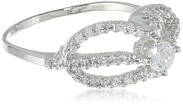 Charming Rhodium Plated Cz Ring(276R950_17)
