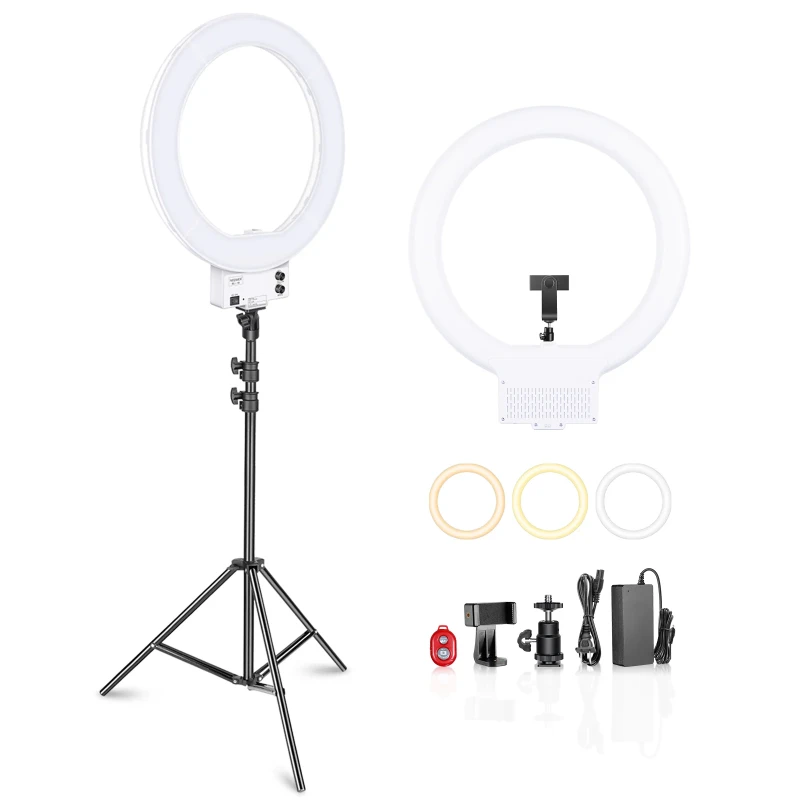 18" White Dimmable Bi-color LED Ring Light Kit