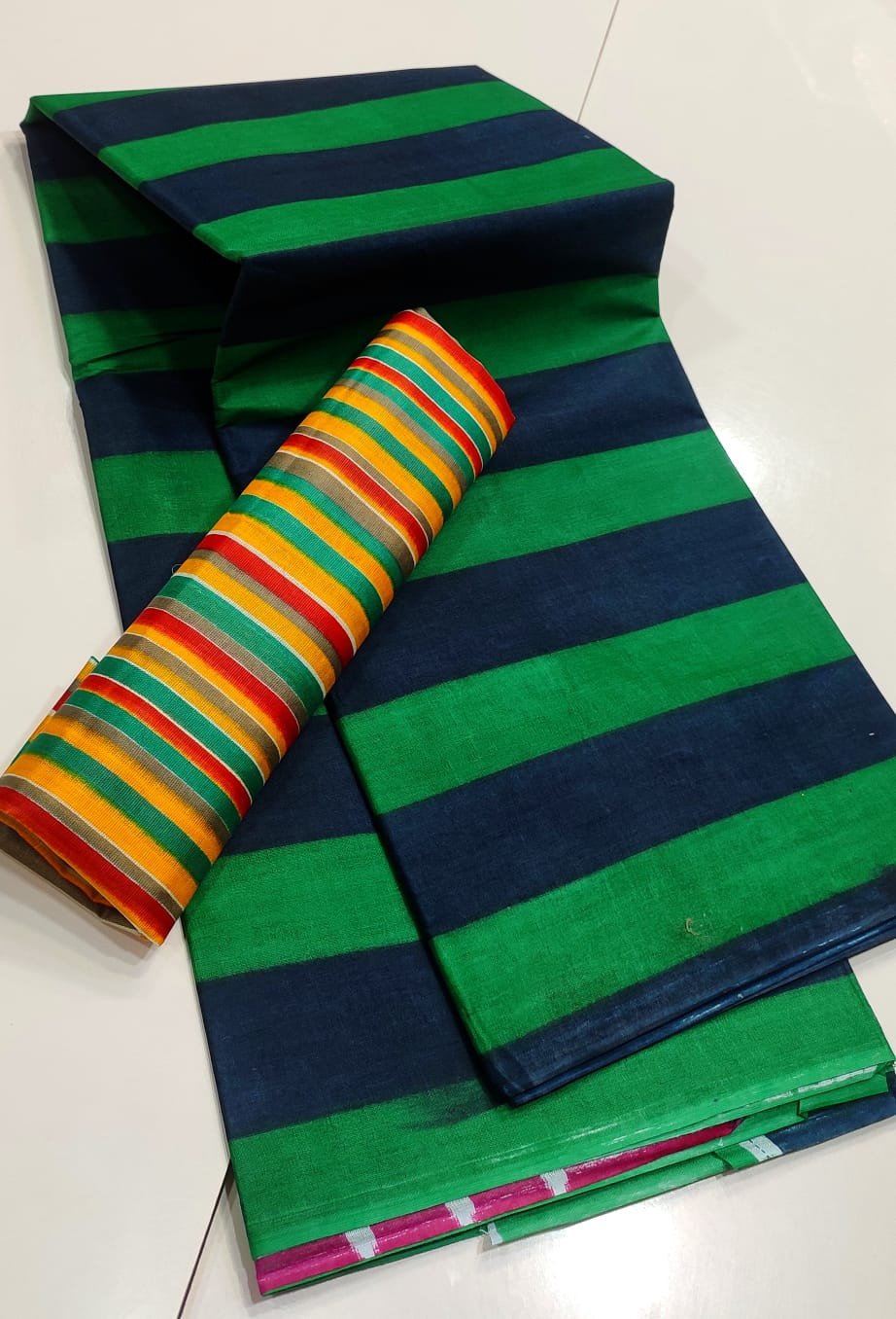 Avanika Collection's Pure Cotton Designer Sarees With Contrast Blouse For Women - Multicolour | Pure Cotton Saree