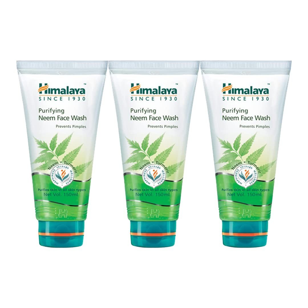Himalaya Purifying Neem Face Wash, Anti-bacterial, Moisturizer,Antiseptic,Anti-inflammatory,Hypoallergenic, 150ml (pack of 3)