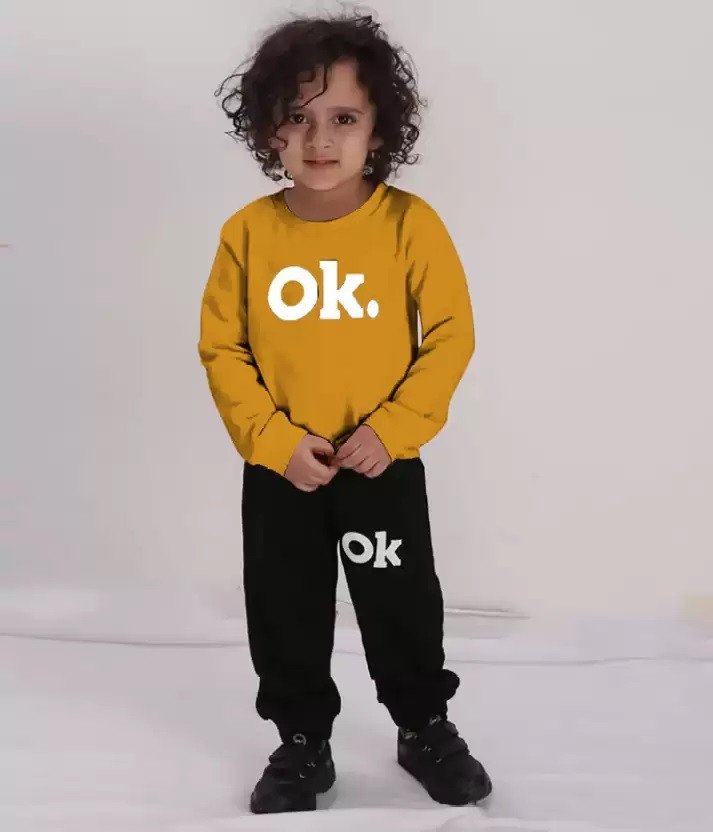 LG Garments Kids Regular Fit Cotton Full Sleeves Sweatshirt T-shirt & Jogger Pant Set