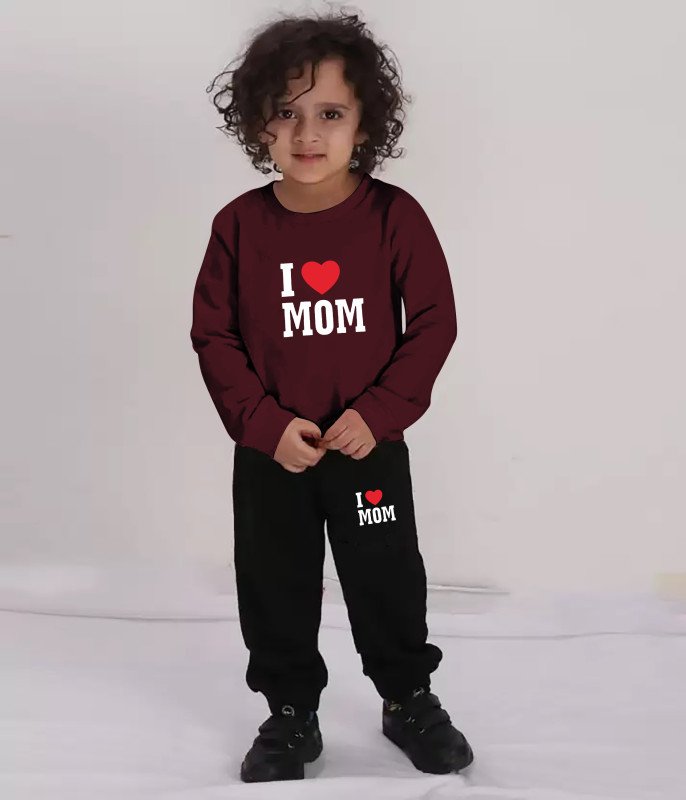 LG Garments Kids Regular Fit Full Sleeves Cotton Printed Sweatshirt T-shirt & Jogger Pant Set | Kids T-Shirt With Pant