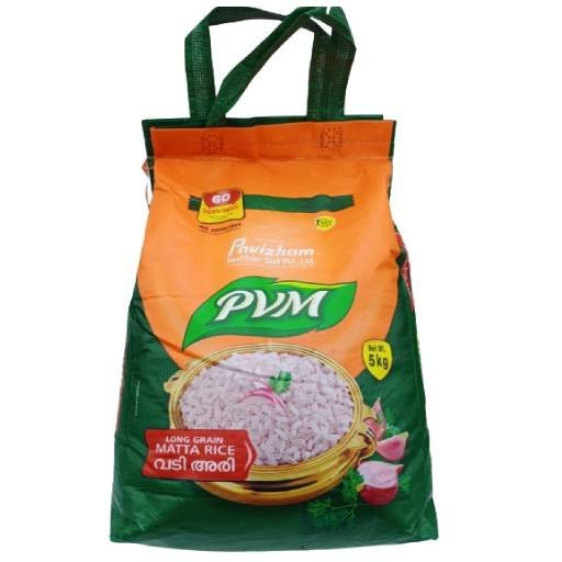 Kerala Natural Organic Pavizham (PVM) Brown Rice - 5 kg (കേരള മട്ട അരി) | Pavizham Vadi Matta | പവിഴം വടി മട്ട | Matta Rice Pavizham Long Grain